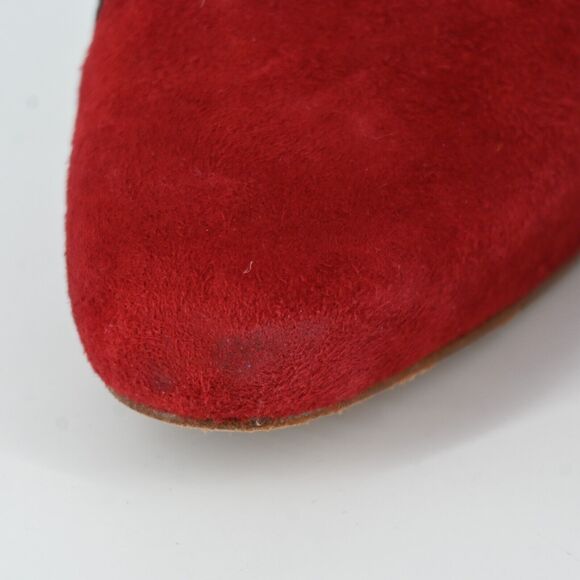 DVF | Red Suede Zipper Booties Size: 7.5 M - Picture 8 of 10